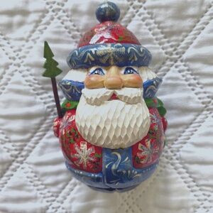 Hand Painted Vintage Russian Santa 1996